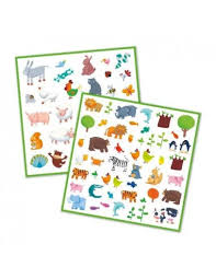 Planche de 160 stickers animaux - Djeco