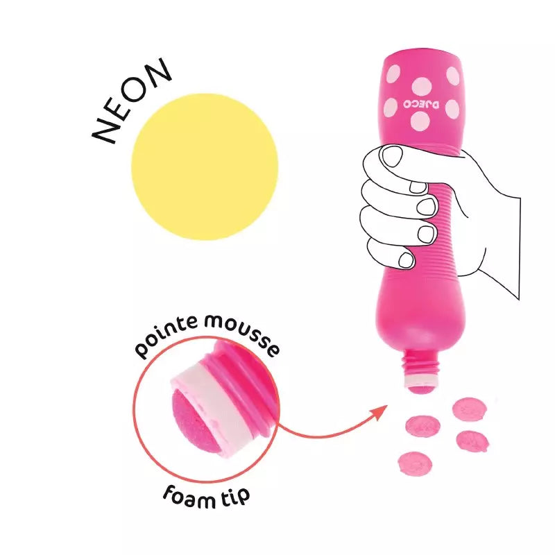 Lot de 4 marqueurs à gros points Néon - Djeco