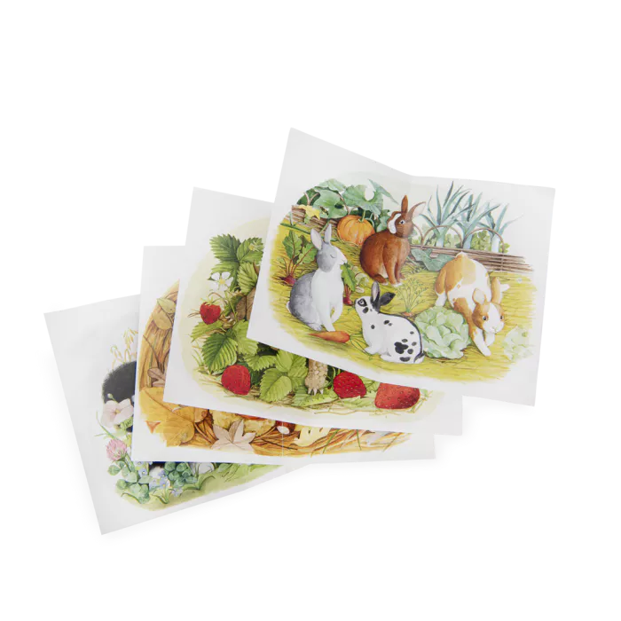 4 mini puzzles de 12 pcs des animaux le jardin du moulin - Moulin roty