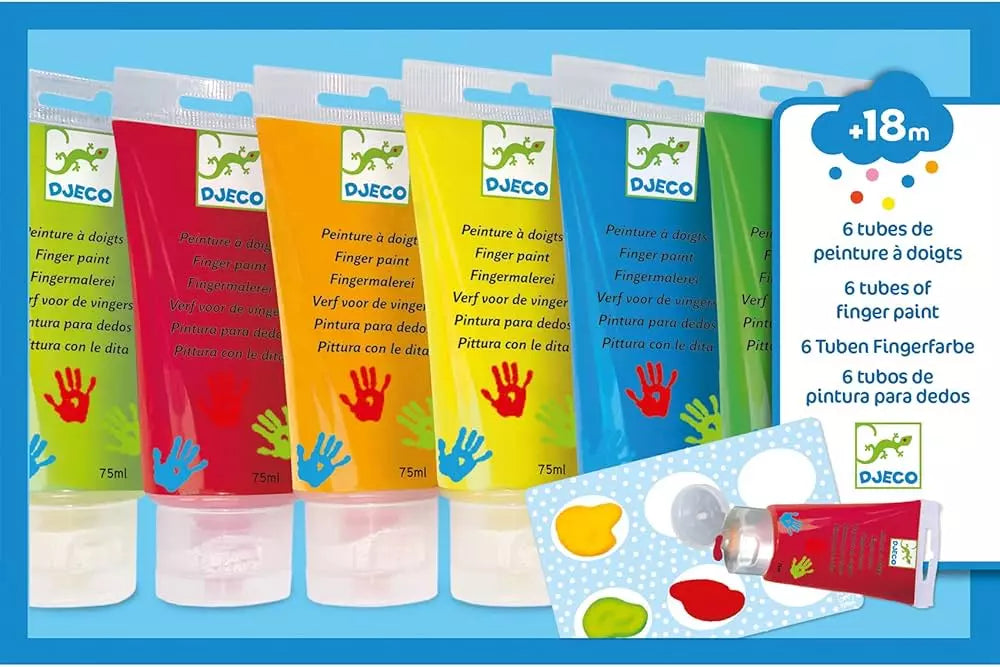 6 tubes de peinture à doigts - Djeco
