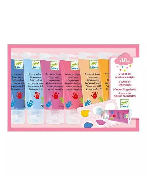 6 tubes de peinture à doigts sweet - Djeco
