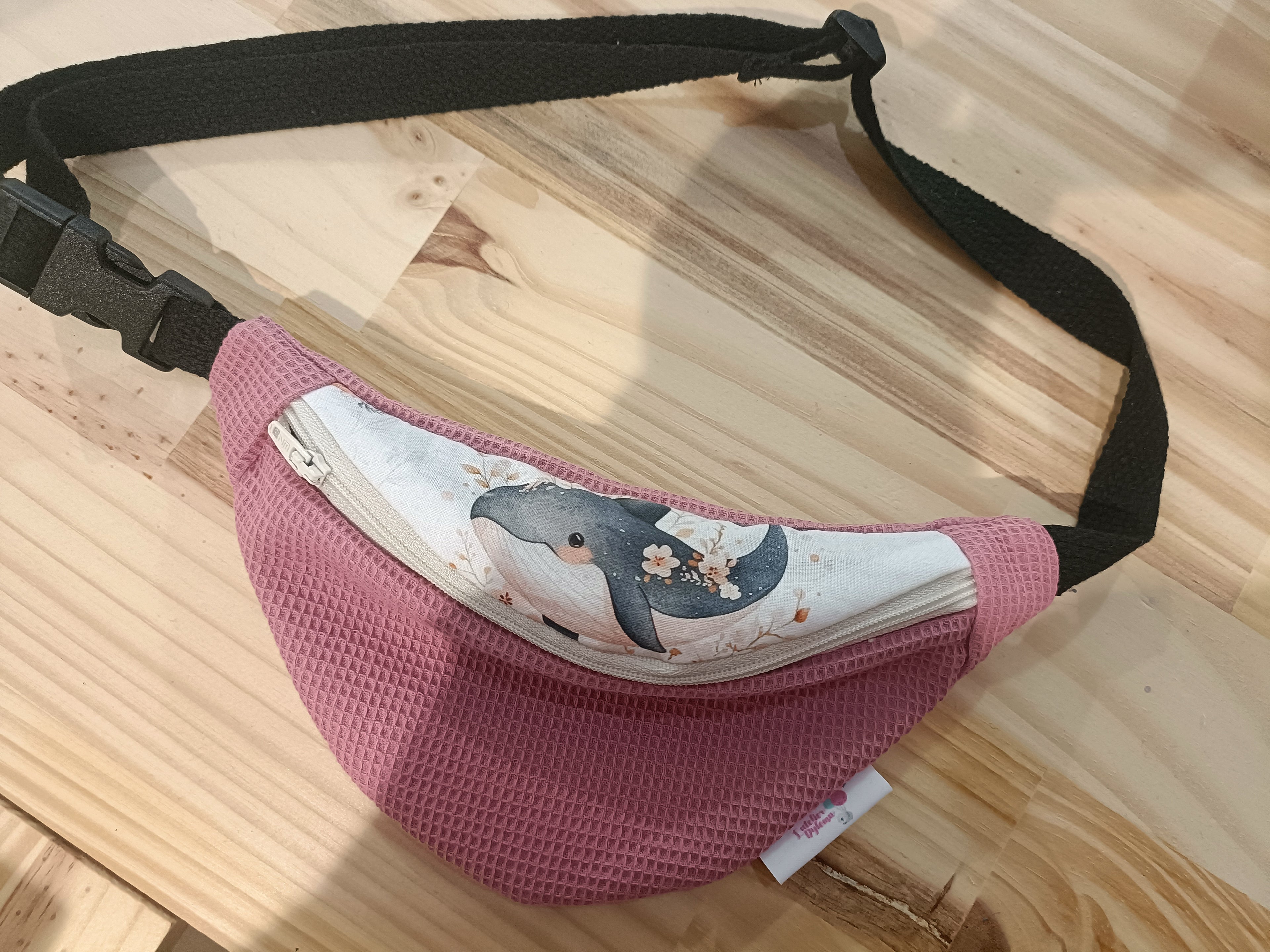 Sac banane enfant Océan vieux rose fait main - L'Atelier Dyloma