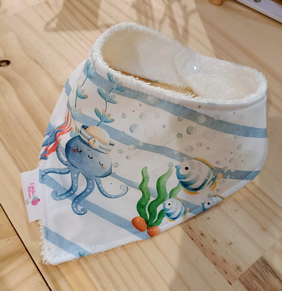 Bavoir bandana océan fait main - L’atelier dyloma