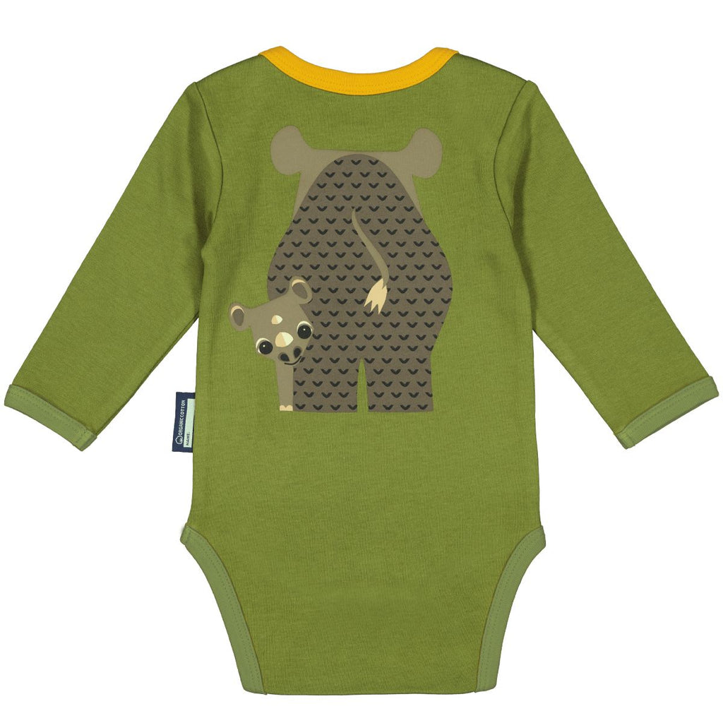 Set body manches longues + bavoir Rhinocéros
