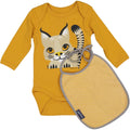 Set body manches longues + bavoir Lynx parcelle - CoQ en pâte