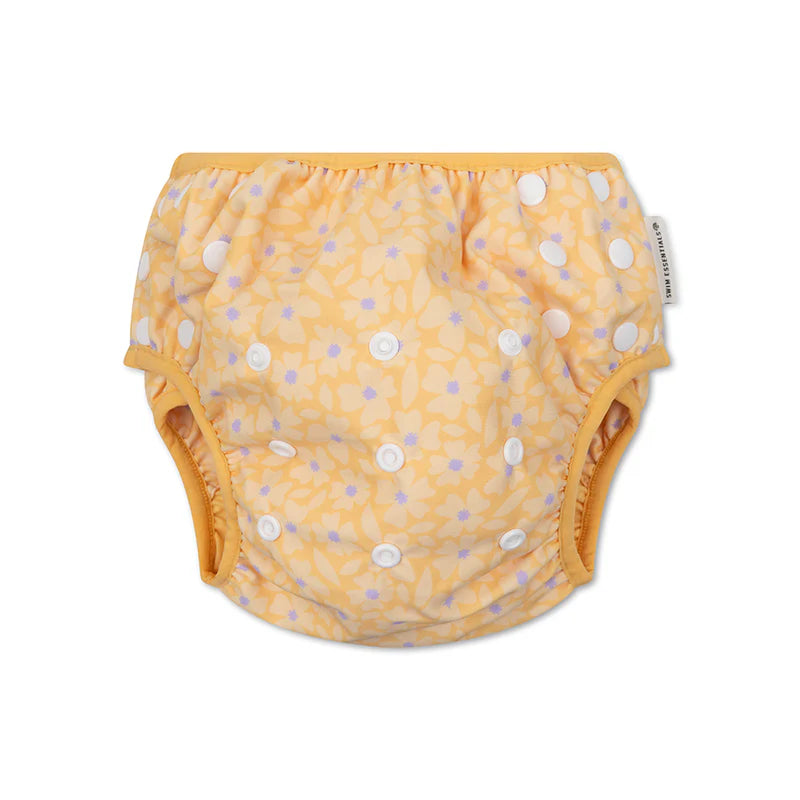 Couches de bain Fleuris jaune lavable - Swim essentials