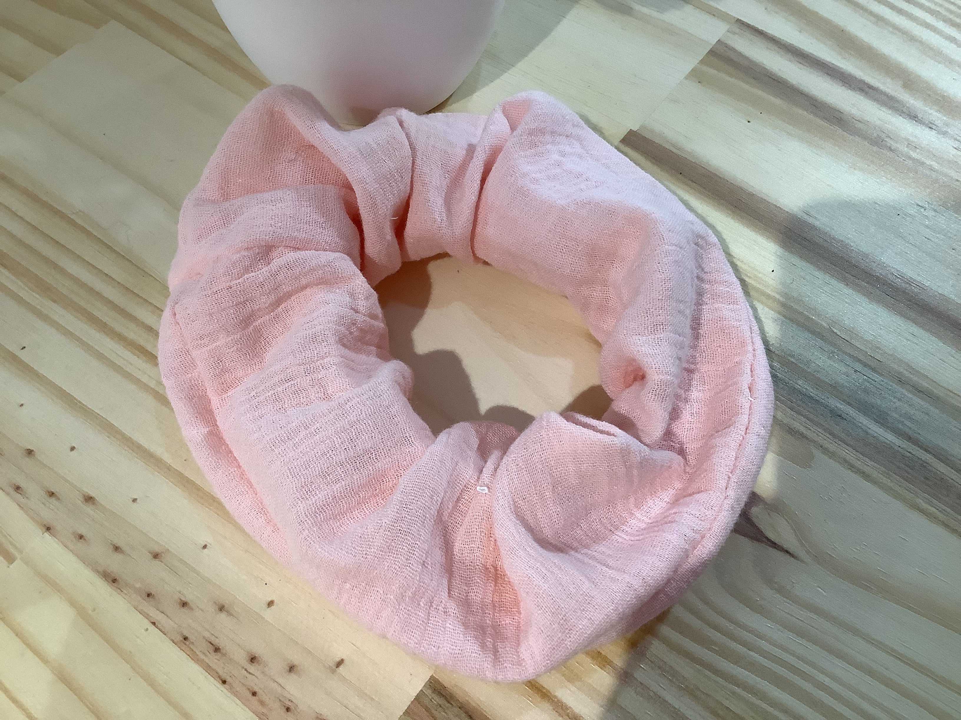 Chouchou rose poudre fait main - L’atelier dyloma