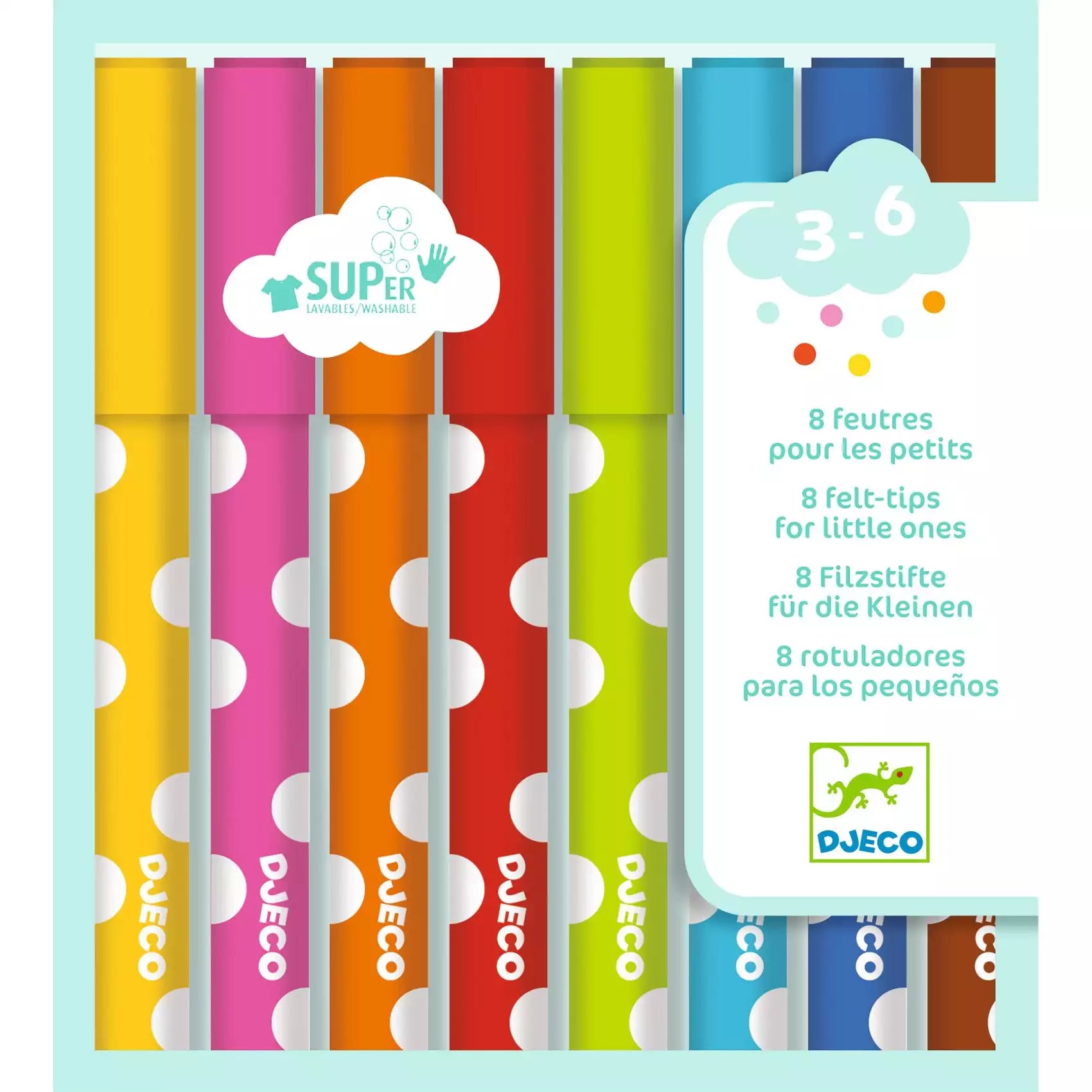 Boîte 8 feutres pour les petits - djeco