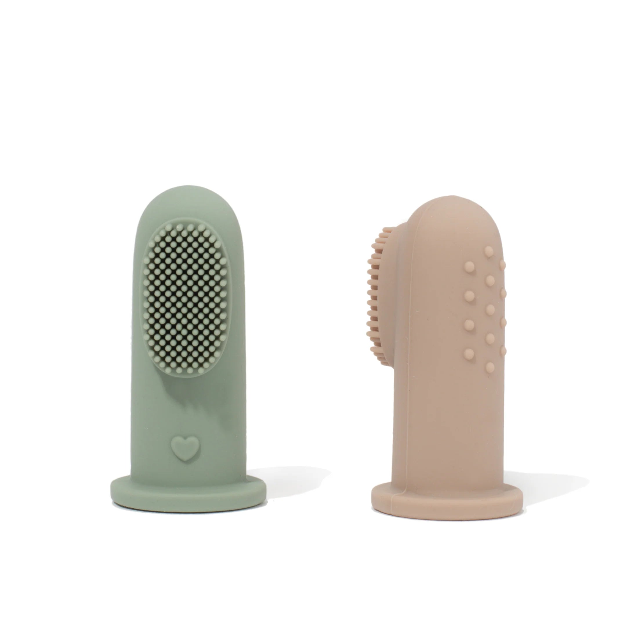 Brosse à dent au doigt taupe/ vert - Soina