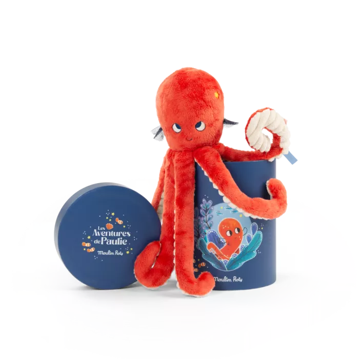 Peluche Poulpe en boîte les aventures de Paulie - Moulin roty
