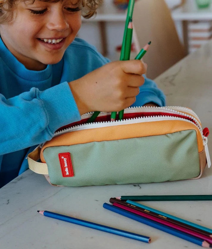 Trousse d’école à double compartiment Mini Safari - Hello hossy