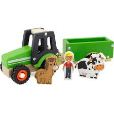 Mon premier tracteur et remorque en bois - Ulysse couleurs d’enfance