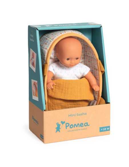 Ensemble Mini poupon et son couffin Mini Sacha - Djeco