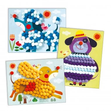 Tableau de pompons Des chiens à caresser - Djeco