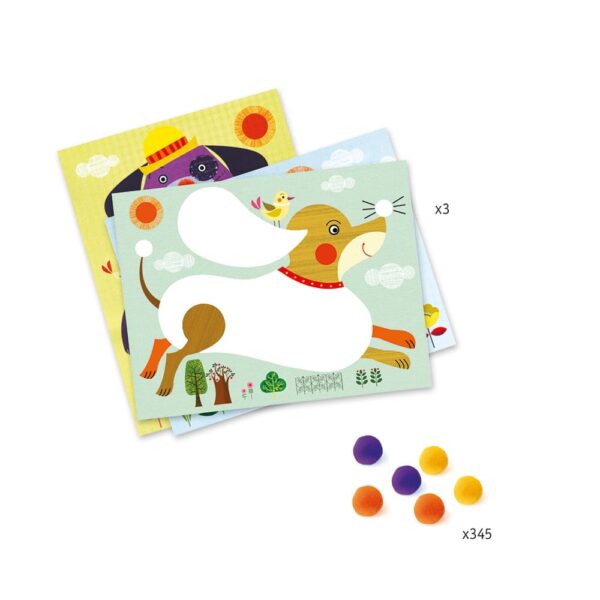 Tableau de pompons Des chiens à caresser - Djeco