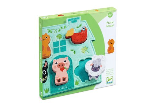Puzzle Mouki en bois et feutrine - Djeco