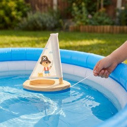 Voilier en bois Pirate pour bain - Ulysse couleurs d’enfance