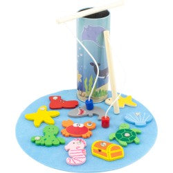 Jeu de pêche en bois dans boîte métal - Ulysse couleurs d’enfance