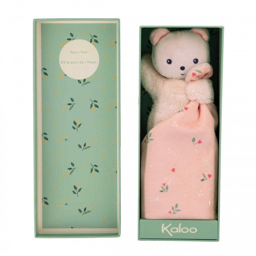 Doudou carré douceur ours feuilles d’amour - kaloo