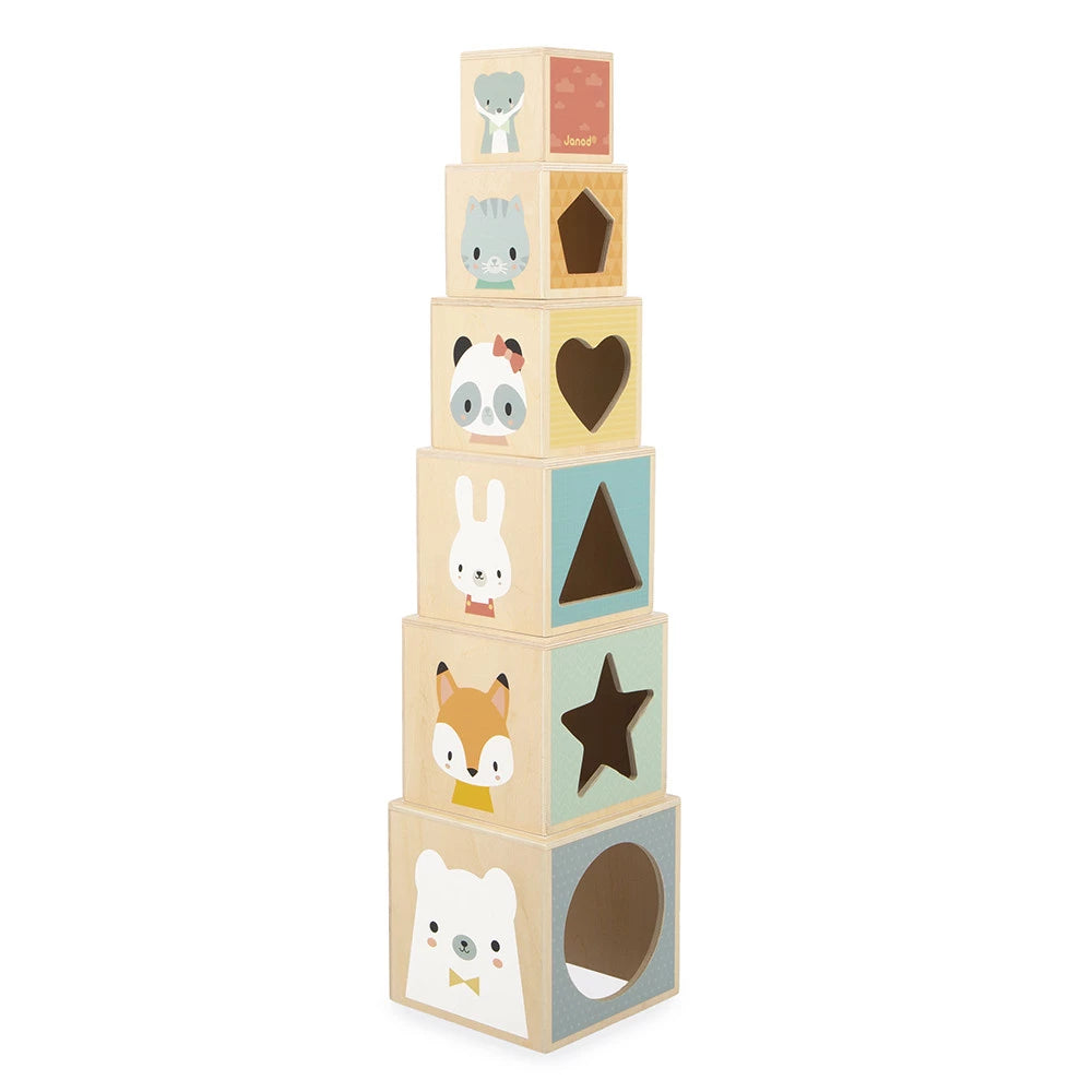 Pyramide 6 cubes en bois - Janod
