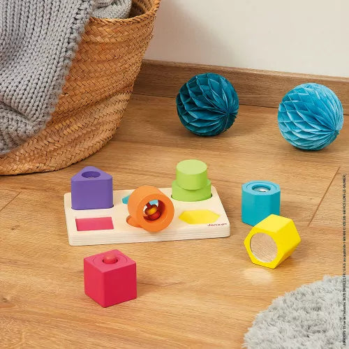 Puzzle 6 cubes sensoriel en bois - Janod