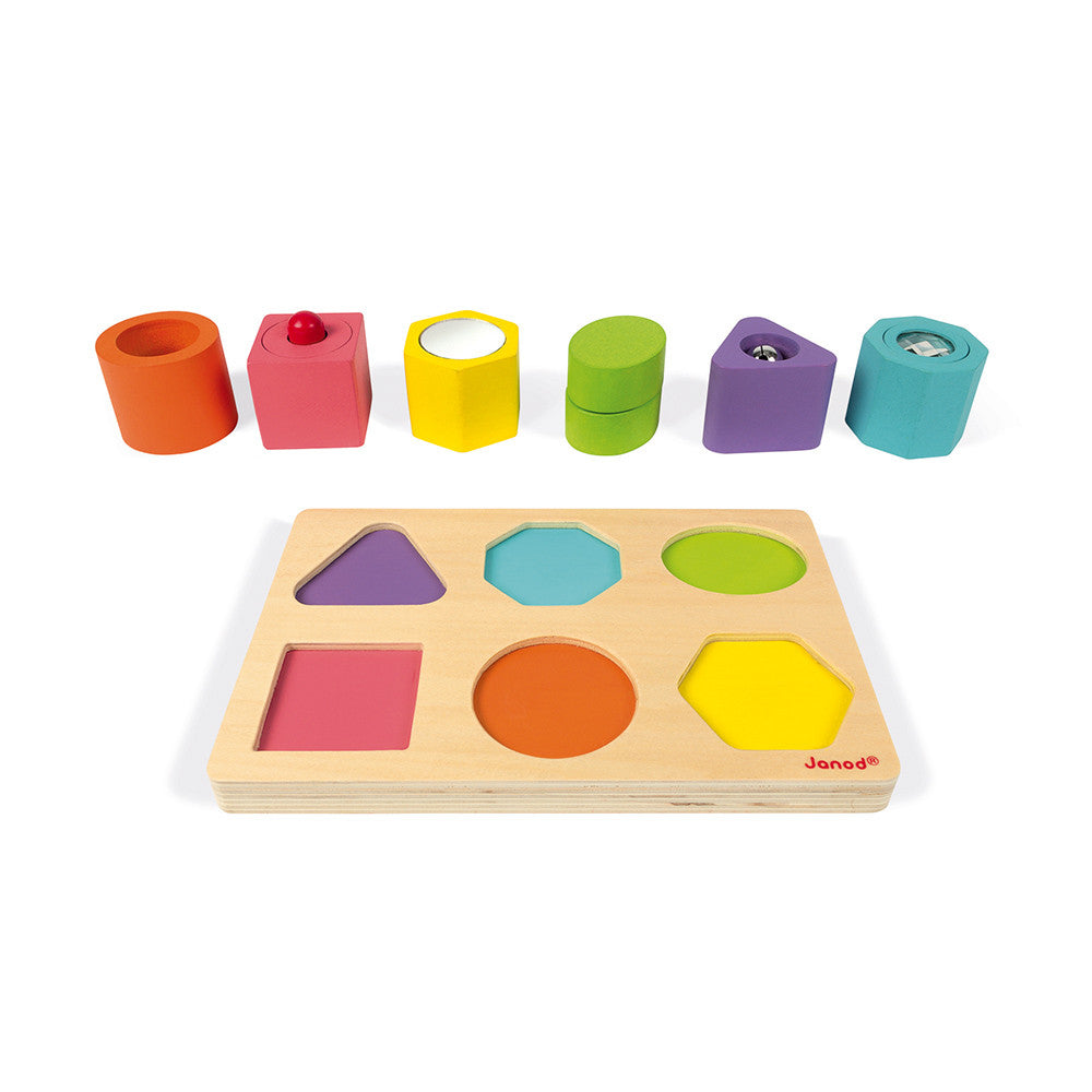Puzzle 6 cubes sensoriel en bois - Janod