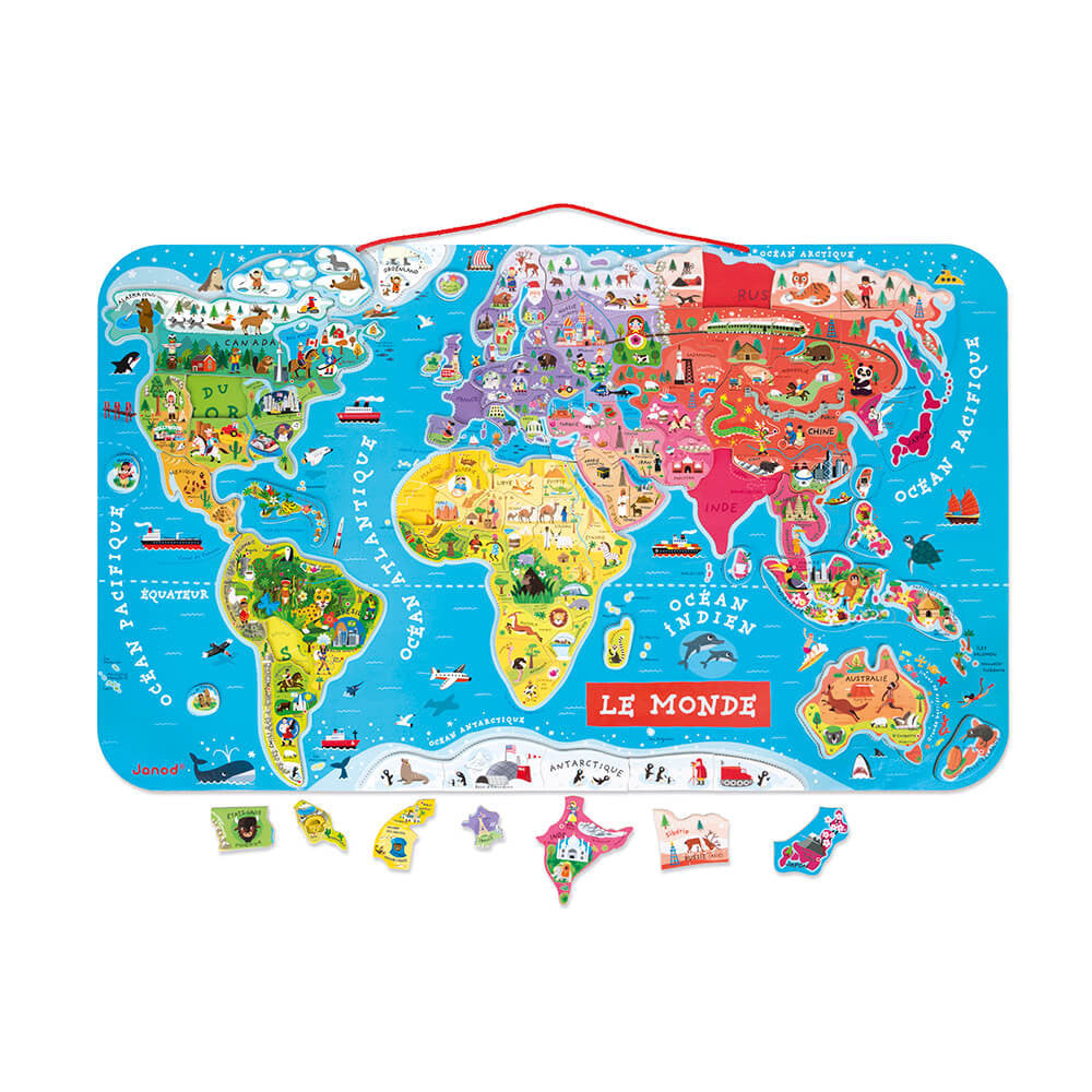 Puzzle monde magnétique 7-12 ans - Janod