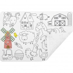 Set de table en silicone à colorier La ferme - Ulysse couleurs d’enfances