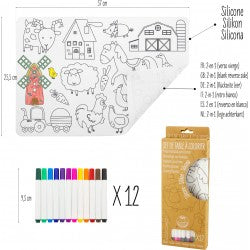 Set de table en silicone à colorier La ferme - Ulysse couleurs d’enfances