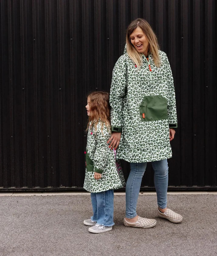 Poncho de pluie enfant Green Léopard - Hello hossy