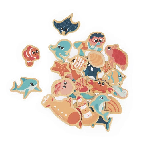 Magnet Monde marin en bois 24 p s - Janod