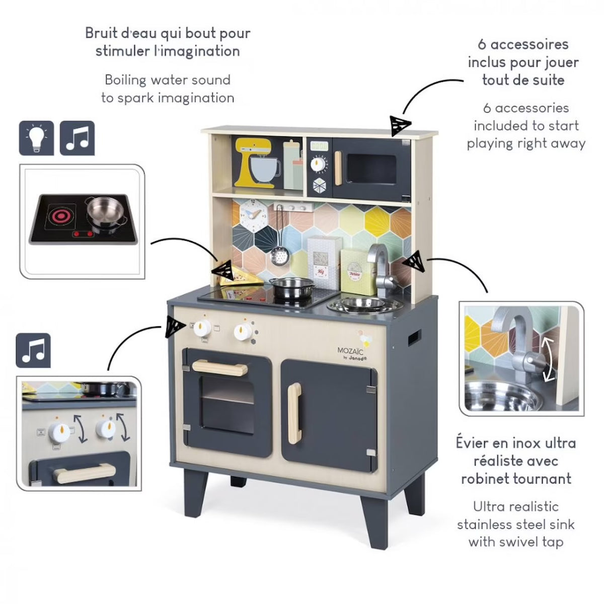 Grande cuisine Mozaic en bois - Janod
