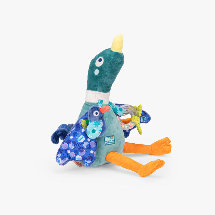 Peluche d’activités canard Leon la marre aux grenouille - Moulin roty