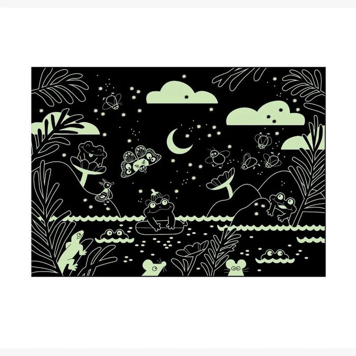 Puzzle phosphorescent au clair de lune la marre aux grenouille - Moulin roty