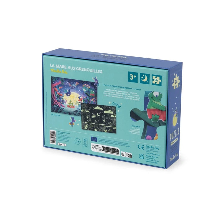 Puzzle phosphorescent au clair de lune la marre aux grenouille - Moulin roty