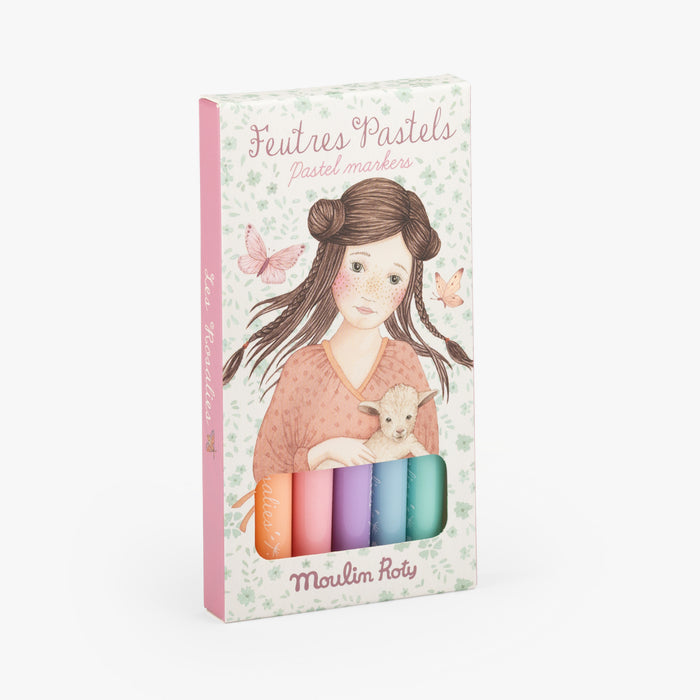 6 feutres pastels Les rosalies - Moulin roty