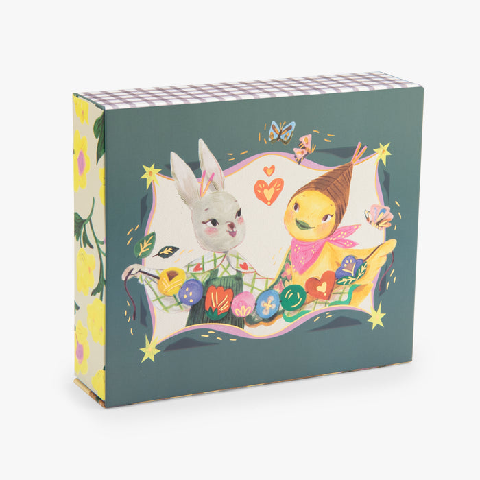Coffret perles en bois colorées Les minouchkas - Moulin roty