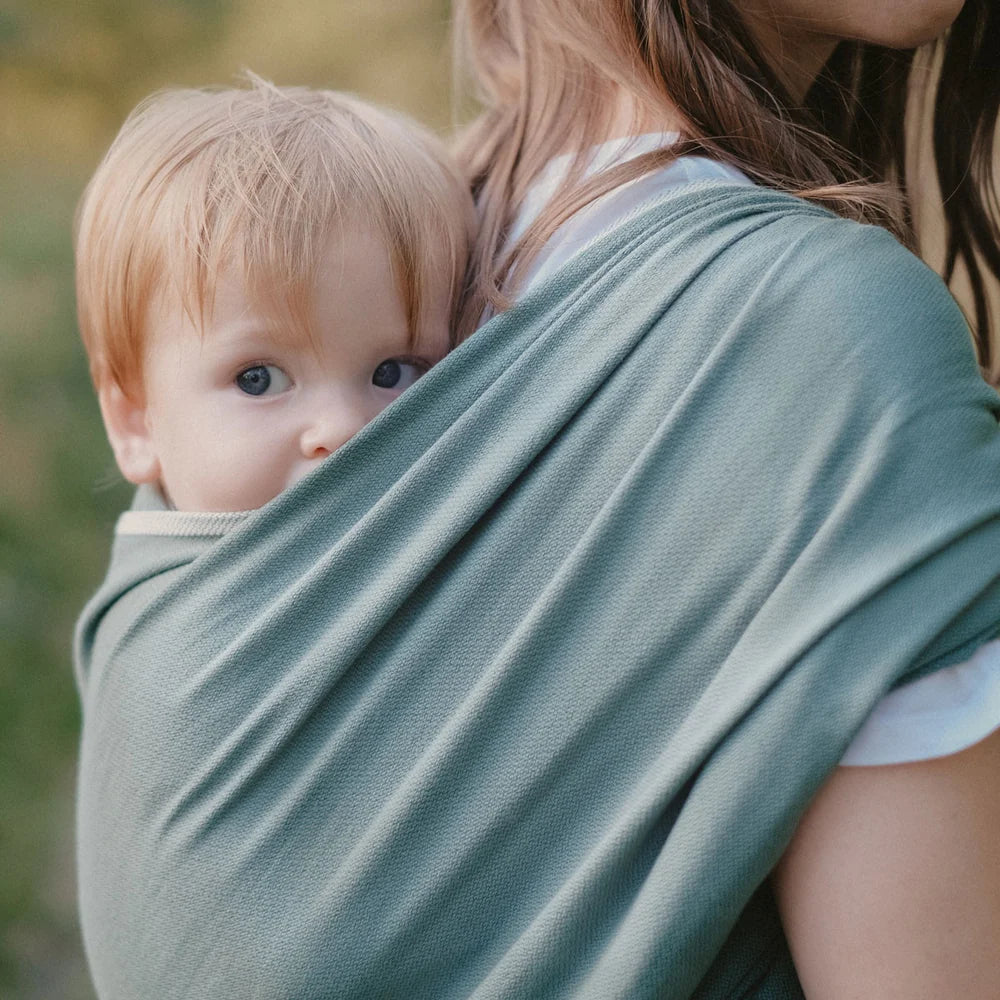 Écharpe de portage sans noeud tissé sling Vert eucalyptus - Neobulle