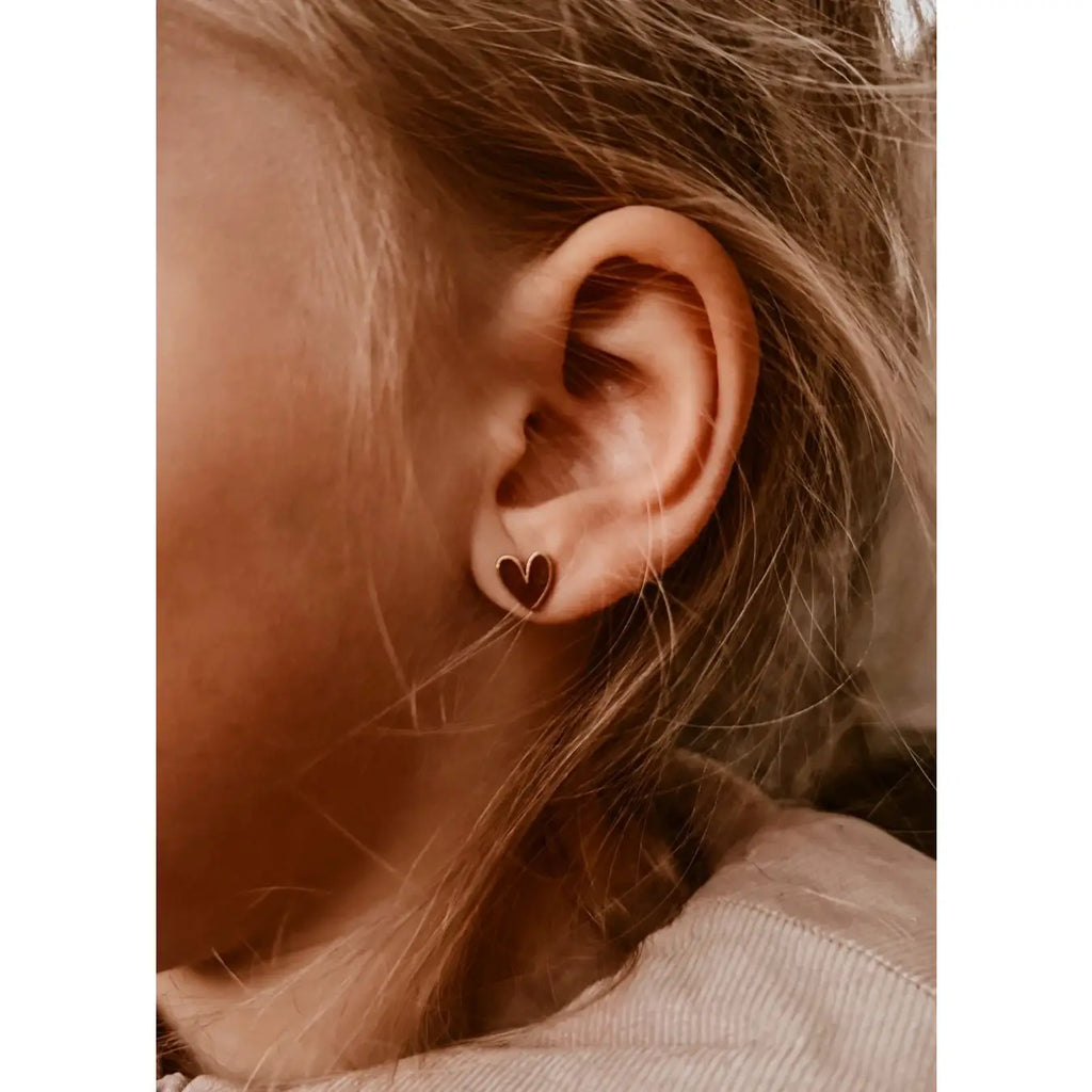 Boucles d'oreilles clous Cœur organique - mrs Ertha