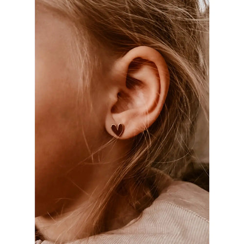 Boucles d'oreilles clous Cœur organique - mrs Ertha