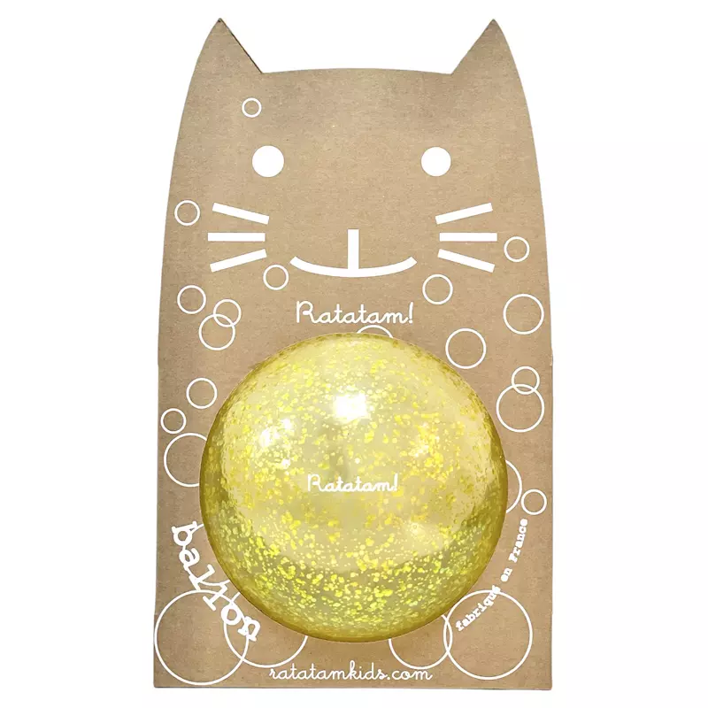 Ballon bulle jaune pailleté 15 cm - Ratatam