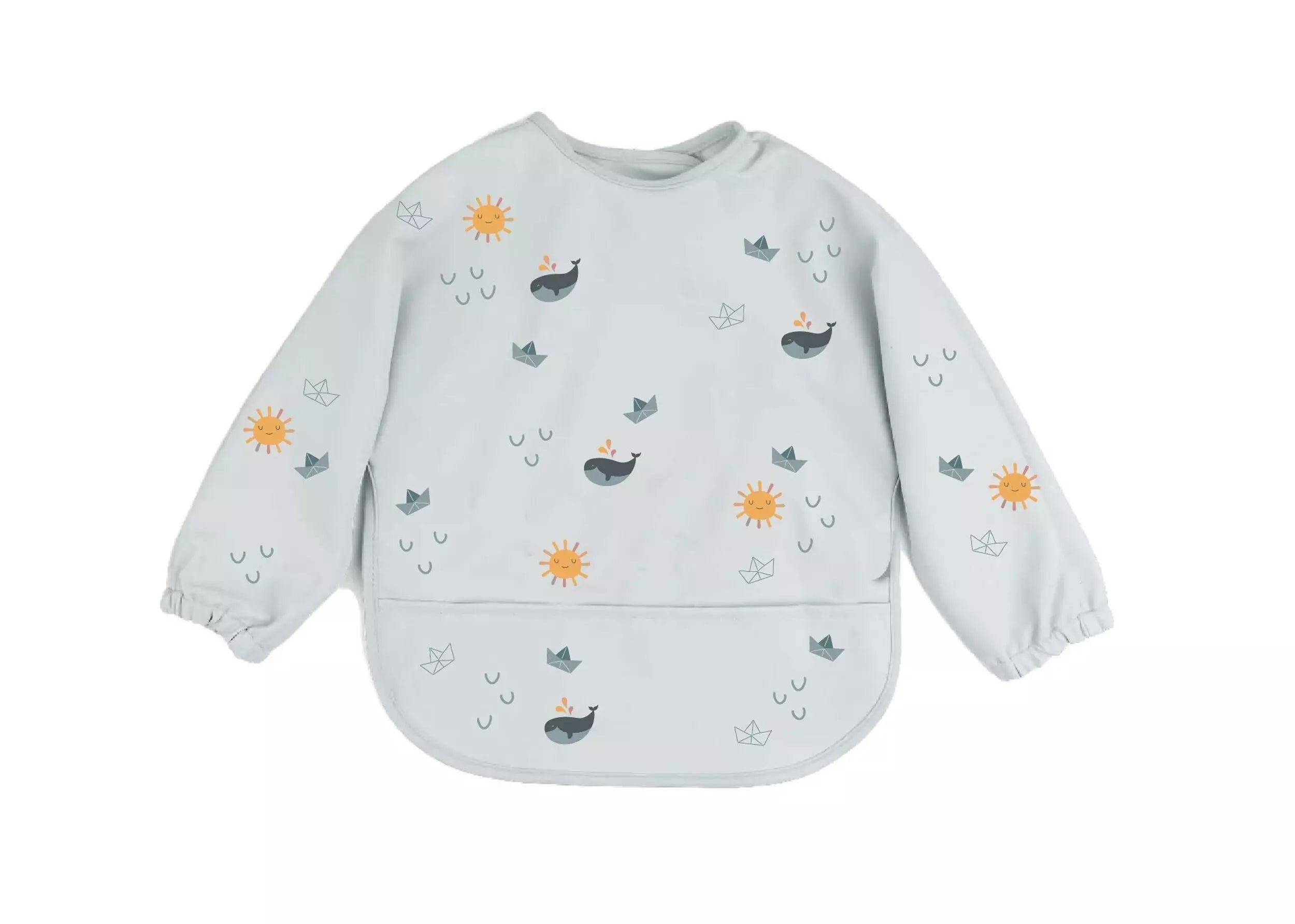 Bavoir à manche longue origami - the cotton cloud