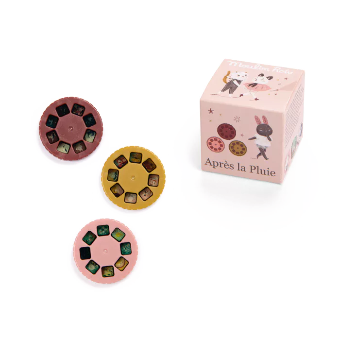 Boite 3 disques pour lampes à hisoitres Après la pluie - Moulin roty