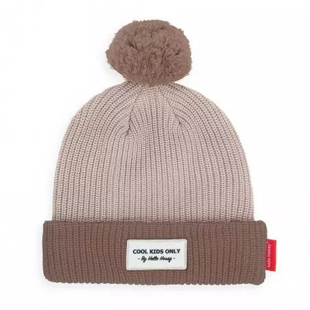 Bonnet pompom Block Coffee - Hello hossy