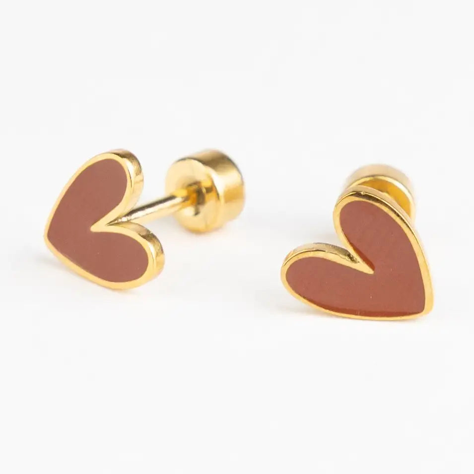 Boucles d'oreilles clous Cœur organique - mrs Ertha