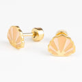 Boucles d'oreilles clous  Coquillage doré - Rosajou