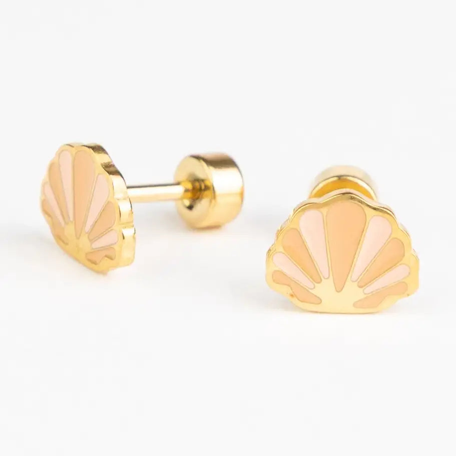 Boucles d'oreilles clous  Coquillage doré - Rosajou