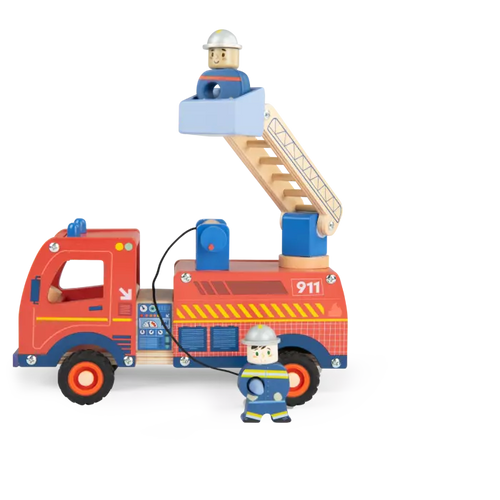 Camion de pompier en bois avenue du moulin - Moulin roty