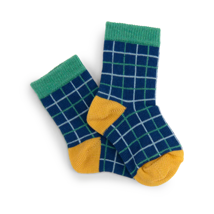 Nazare chaussettes à carreaux jungle - Moulin roty