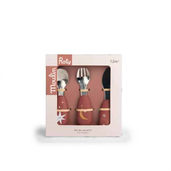 Set de 3 couverts poignée silicone Après la pluie - Moulin roty